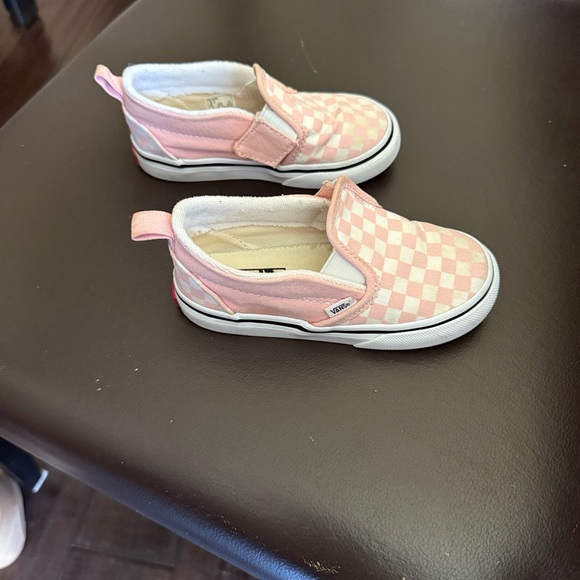 Vans Kids Pink Checkered Slip-On Shoes Toddler Sz 8 - Picture 7 of 8